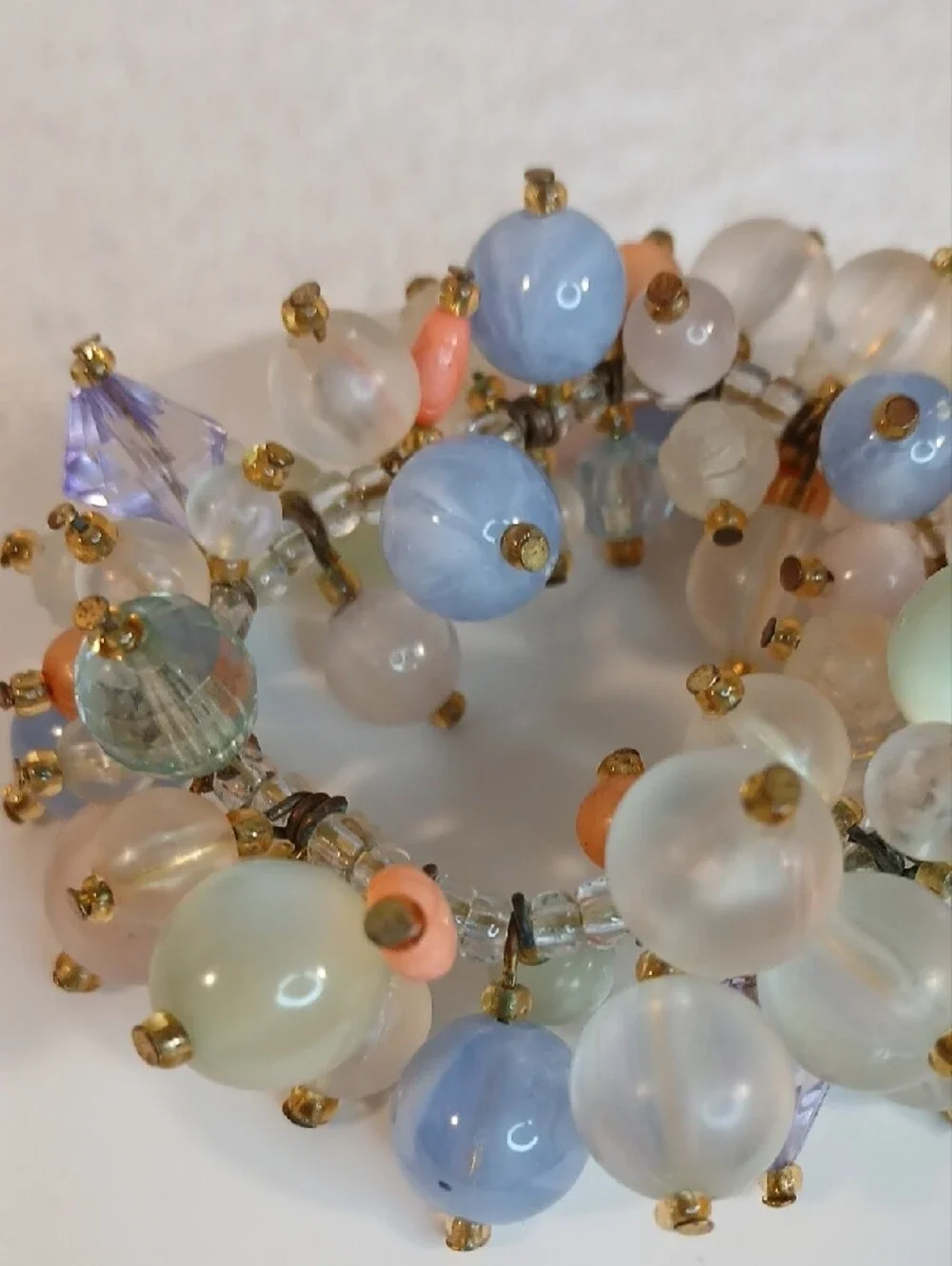 Handcrafted Pastel Bead Cluster Bracelet - Multi-Color